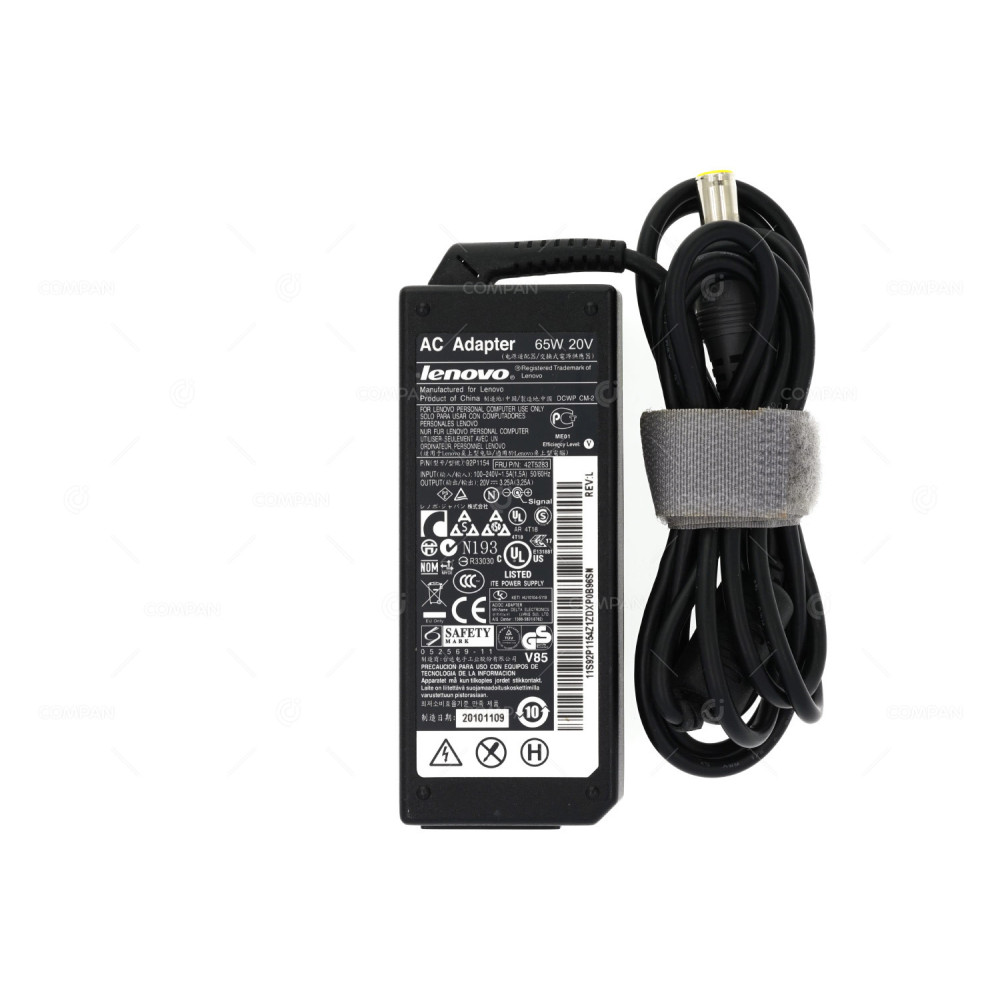 42T5283 LENOVO AC ADAPTER 65W 20V 3.25A FOR LAPTOPS THINKPAD SERIES 92P1154